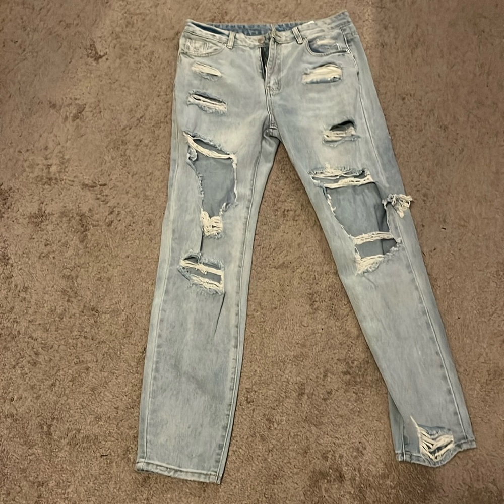 Ripped boyfriend jeans